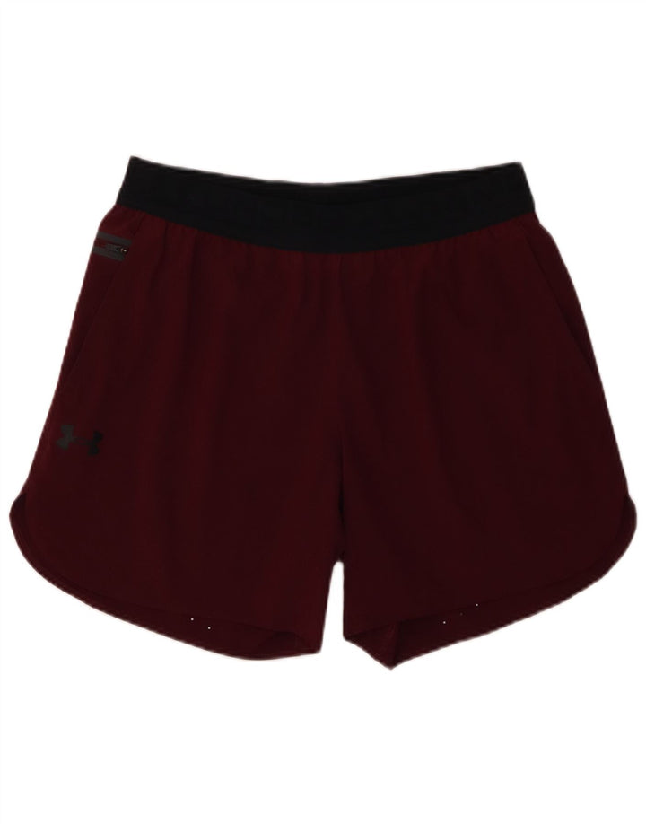 Under Armour Herren-Sportshorts, großes burgunderfarbenes Colourblock-Polyester