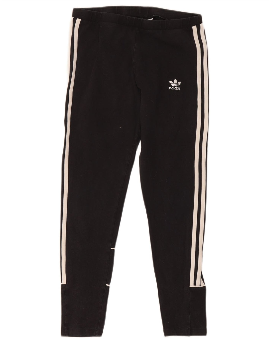 Adidas Damen Crop Leggings UK 12 Mittelschwarze Baumwolle