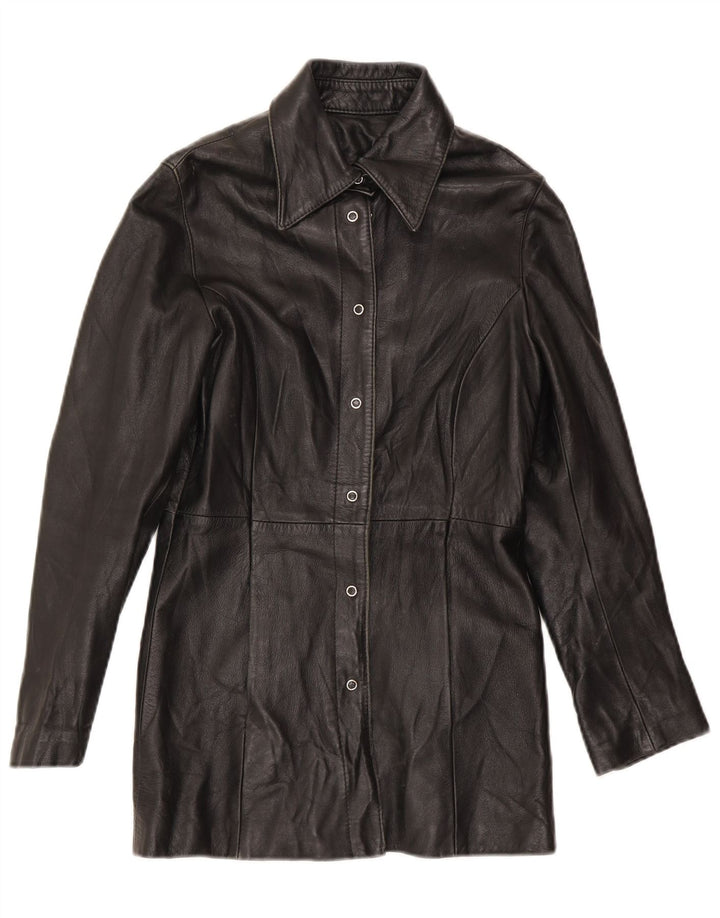 Vintage Damen Lederjacke UK 10 Small Schwarz