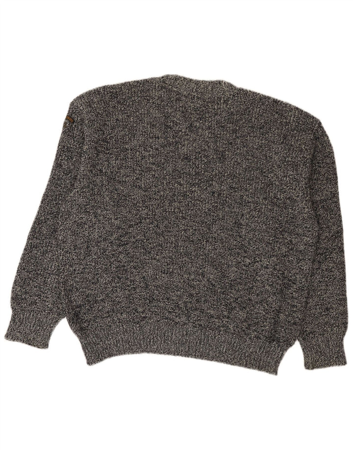 Paul & Shark Herren-Pullover mit Rundhalsausschnitt, mittelgrau gesprenkelte Wolle
