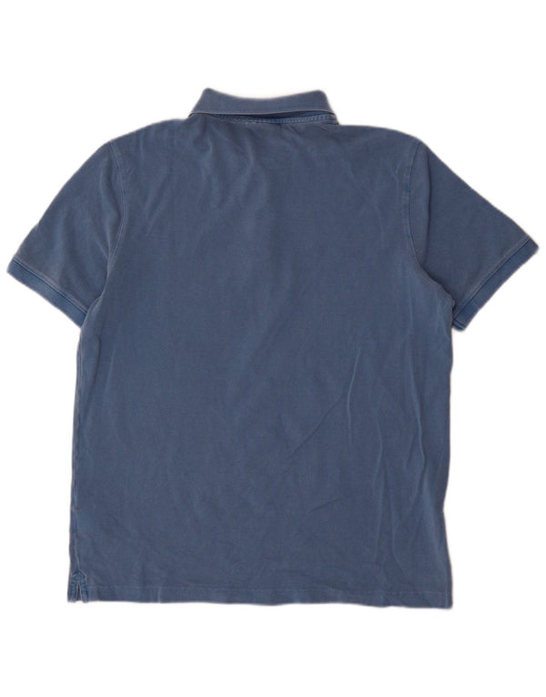 Calvin Klein Herren-Poloshirt aus mittelblauer Baumwolle