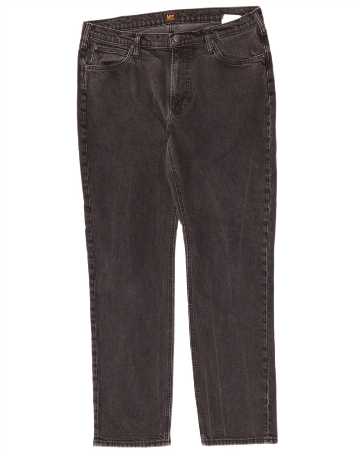 Lee Herren West Straight Jeans W36 L34 Schwarze Baumwolle