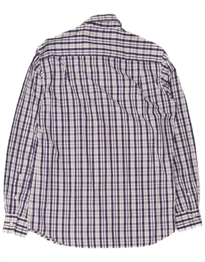 Paul & Shark Kariertes Herrenhemd aus mittelblauer Karo-Baumwolle