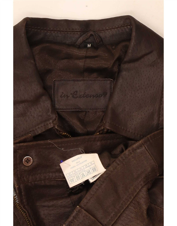 In Extenso Damen Lederjacke UK 14 Mittelbraun