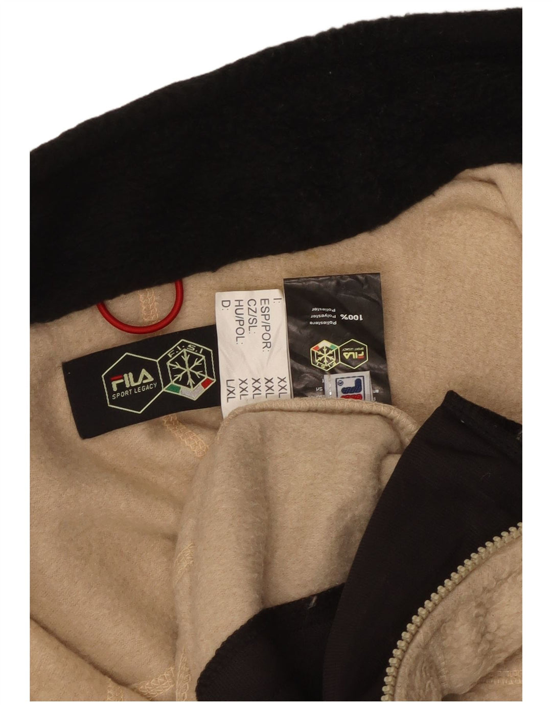 Fila Herren Fleecejacke UK 40 Large Beige Polyester