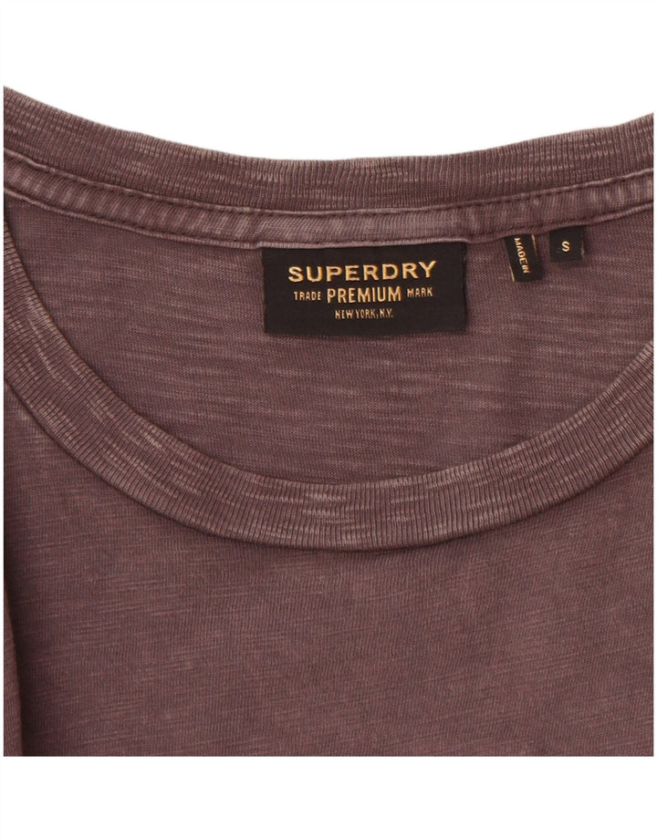SUPERDRY Herren-T-Shirt-Oberteil, Größe S, Grau, Baumwolle