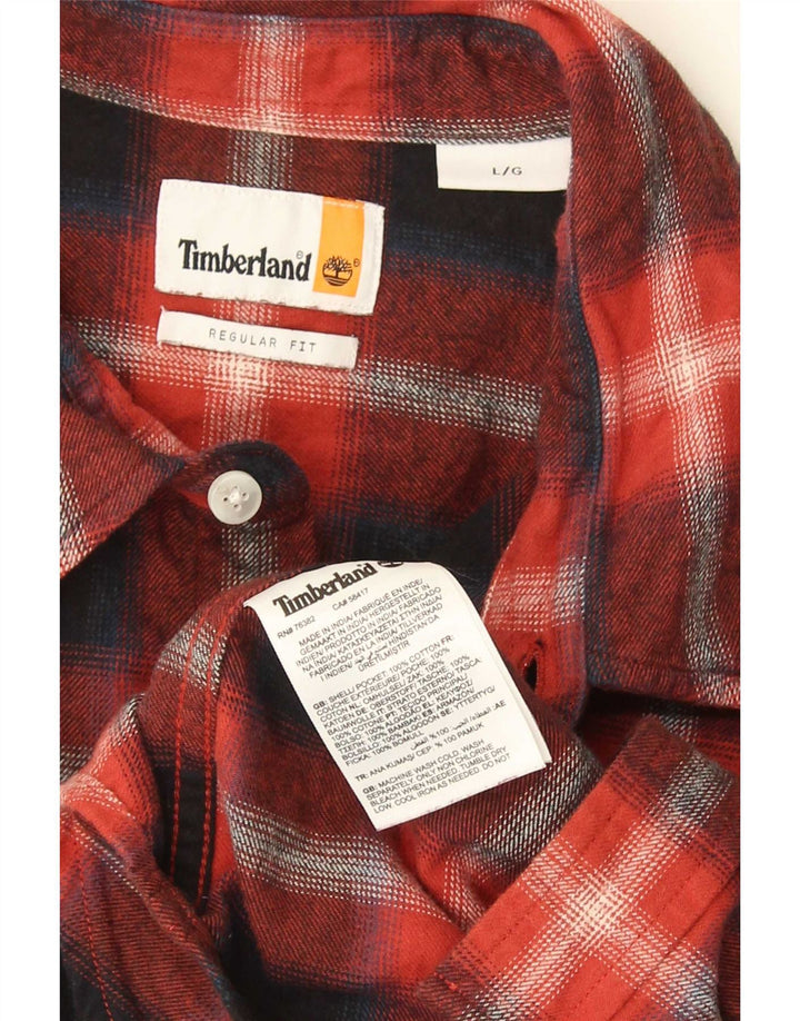 Timberland Herren-Flanellhemd mit normaler Passform, groß, marineblau, kariert, Baumwolle