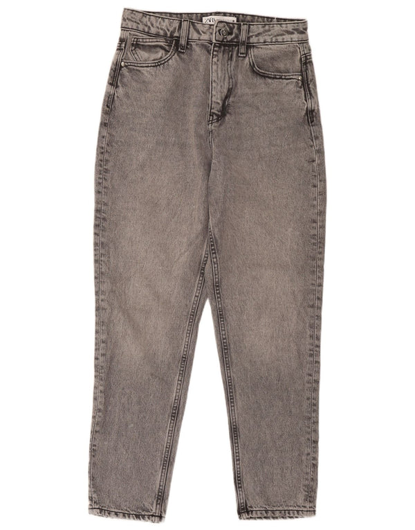 Zara Womens Tapered Jeans EU 36 XS W26 L27 Grey Cotton