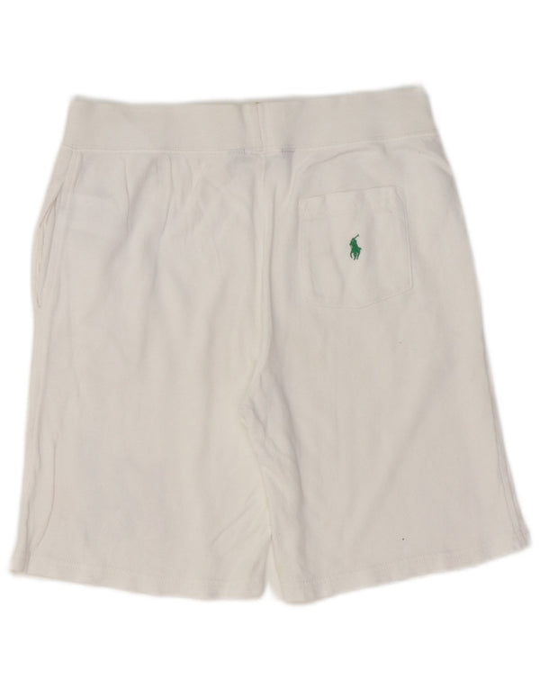 POLO RALPH LAUREN Boys Graphic Sport Shorts 14-15 Years Large White Cotton