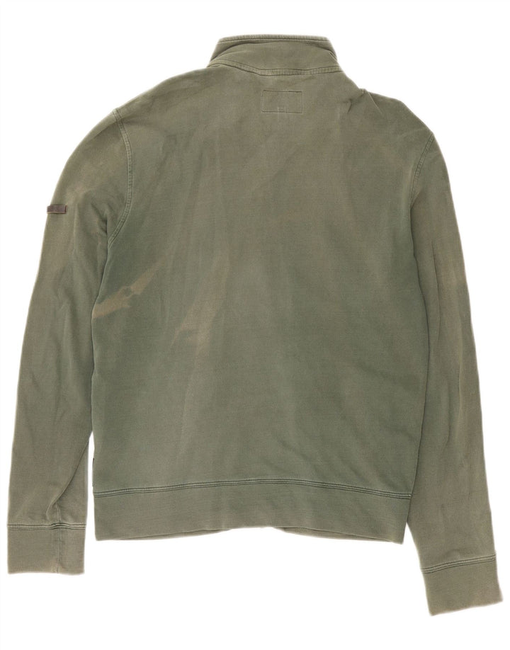 Armani Jeans Herren-Trainingsanzug-Top-Jacke aus mittelgrüner Baumwolle