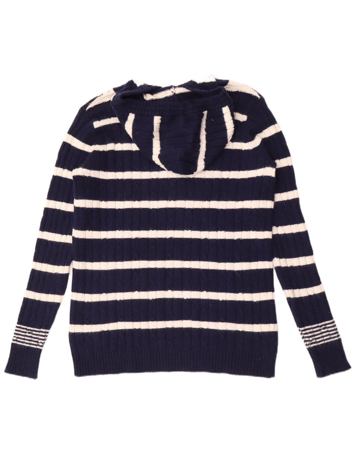 Animal Damen-Pullover mit Knopfkragen, Gr. 14, Mittel, Marineblau, gestreift