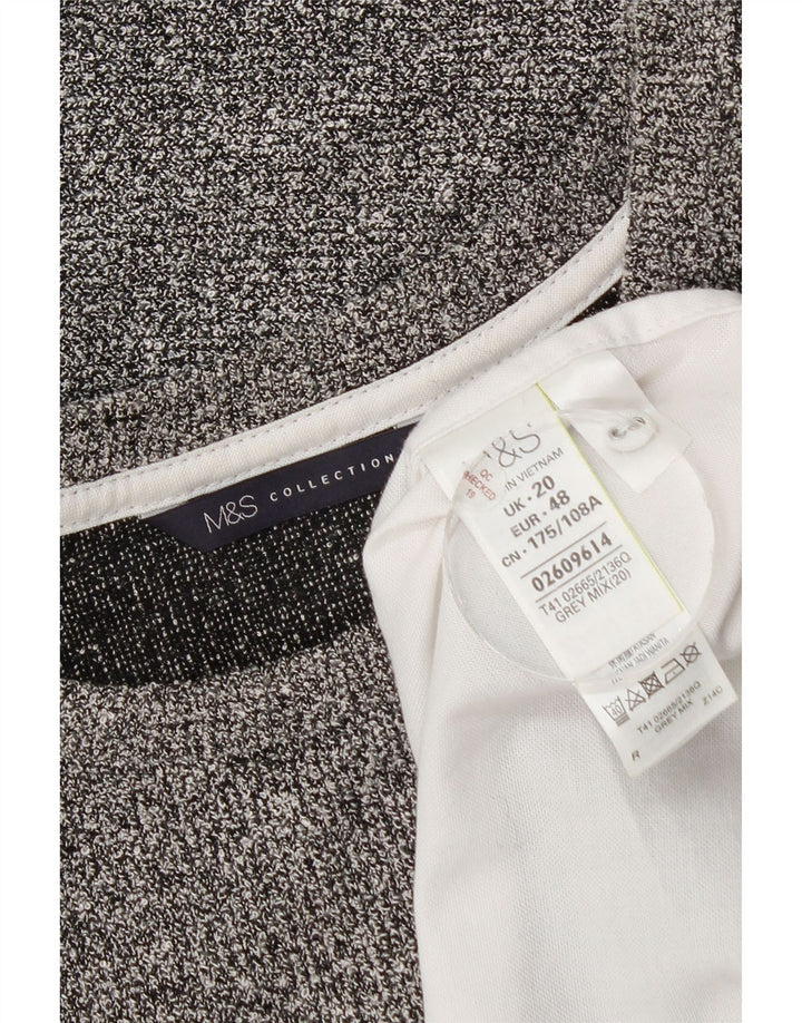 Marks & Spencer Damen-Blusenoberteil, UK 20 2XL, grau meliertes Polyester