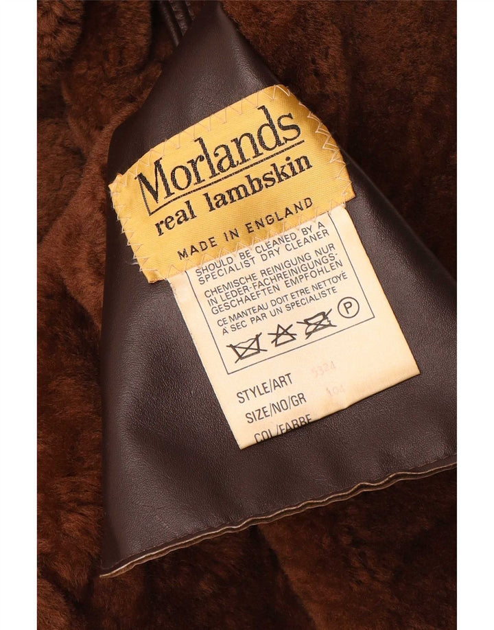 Übergroßer Lammfellmantel für Damen von Morlands, UK 16, großes braunes Schaffell