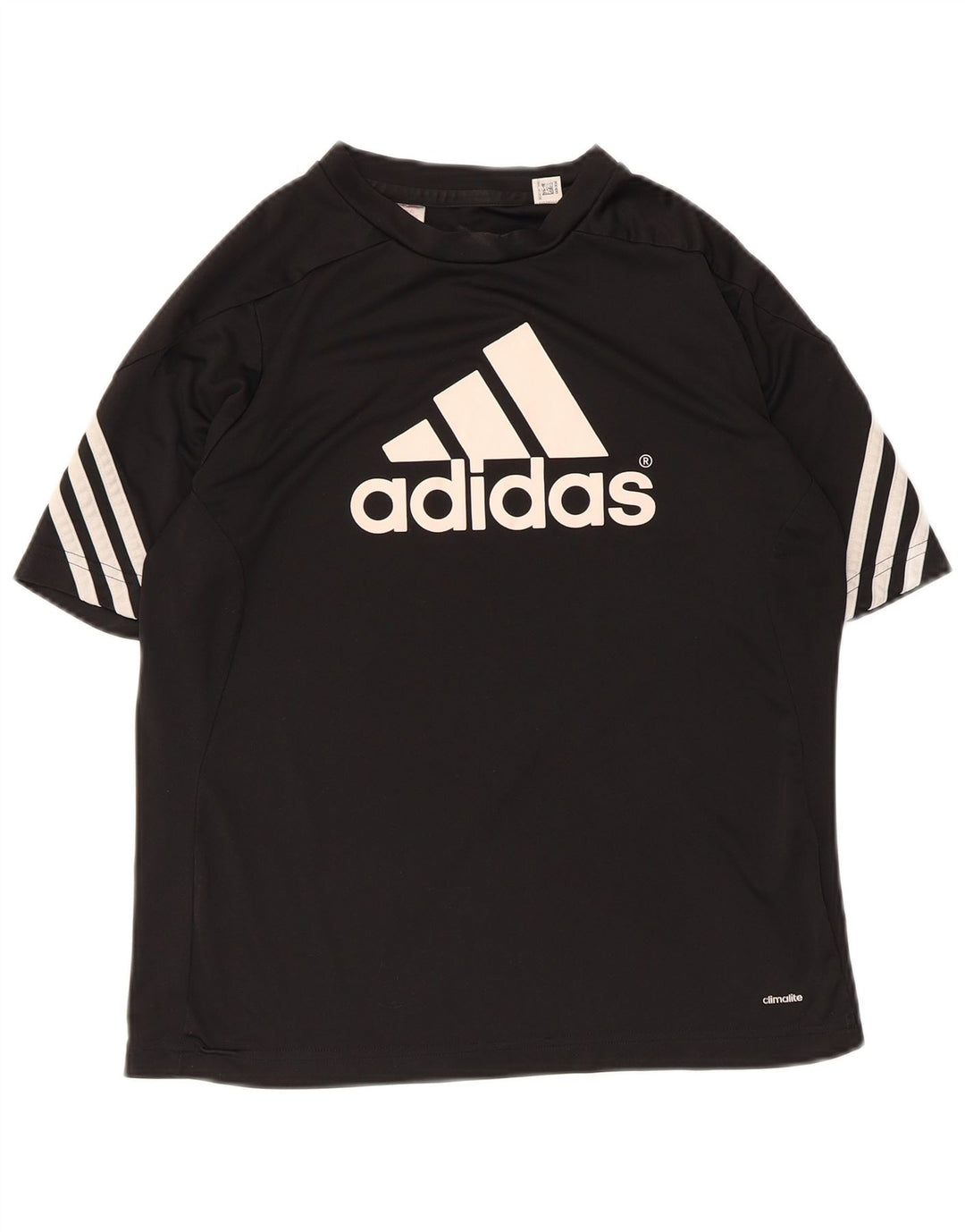 Adidas Damen Climalite Graphic T-Shirt Top UK 12 Medium Schwarz Polyester