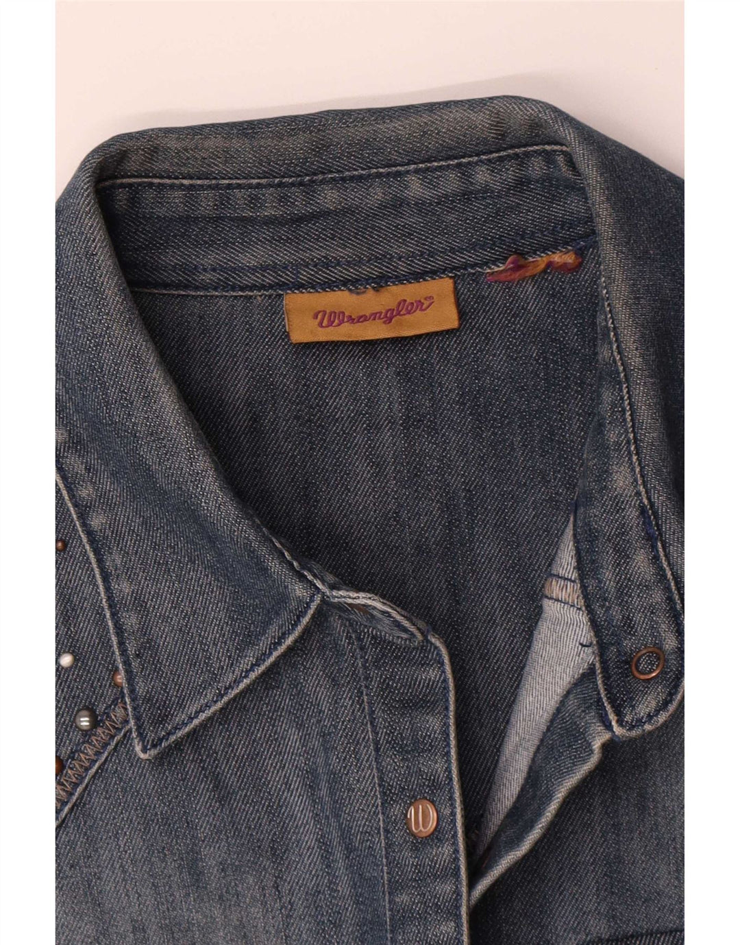 Wrangler Damen ärmelloses Jeanshemd UK 16 Large Blau