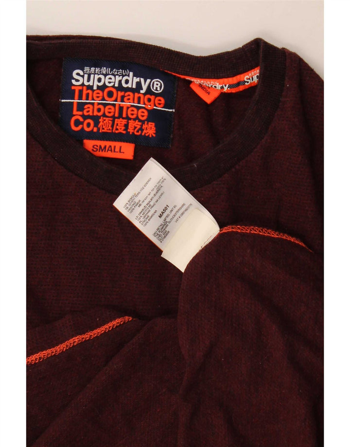 Superdry Herren-Oberteil aus langärmliger Baumwolle in Burgunderrot
