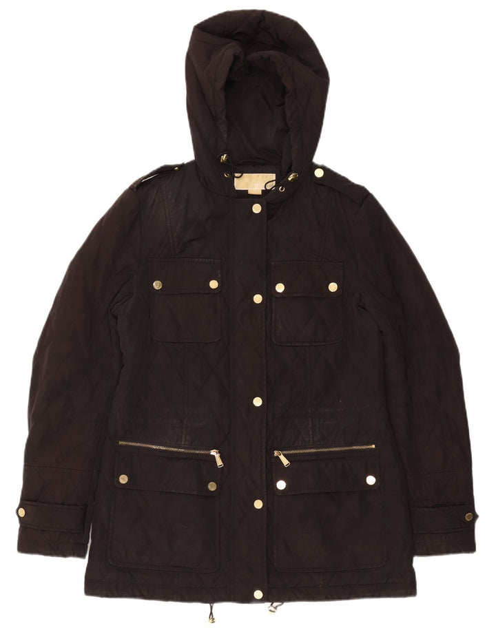 MICHAEL KORS Damen Steppjacke mit lockerer Passform und Kapuze, Gr. 10, Schwarz