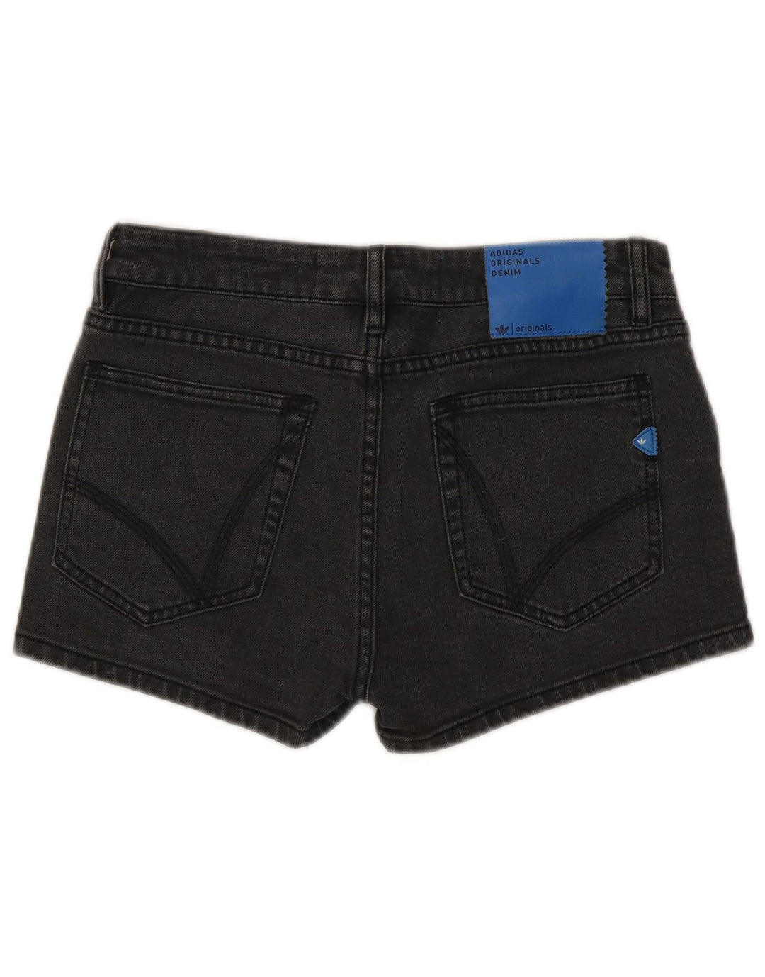 ADIDAS Damen Jeansshorts W26 Small Graue Baumwolle