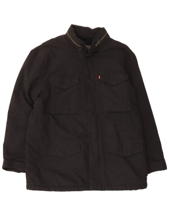 LEVI'S Herren Sherpa Utility Jacke UK 42 XL Schwarz Baumwolle
