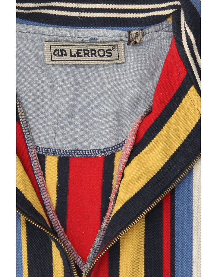 LERROS Mens Long Sleeve Polo Shirt Small Multicoloured Striped Cotton Vintage Lerros and Second-Hand Lerros from Messina Hembry 