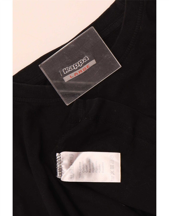Kappa Herren T-Shirt Top Large Schwarz Baumwolle