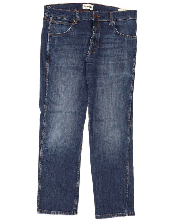 Wrangler Herren Greensboro Straight Jeans W32 L30 Blaue Baumwolle