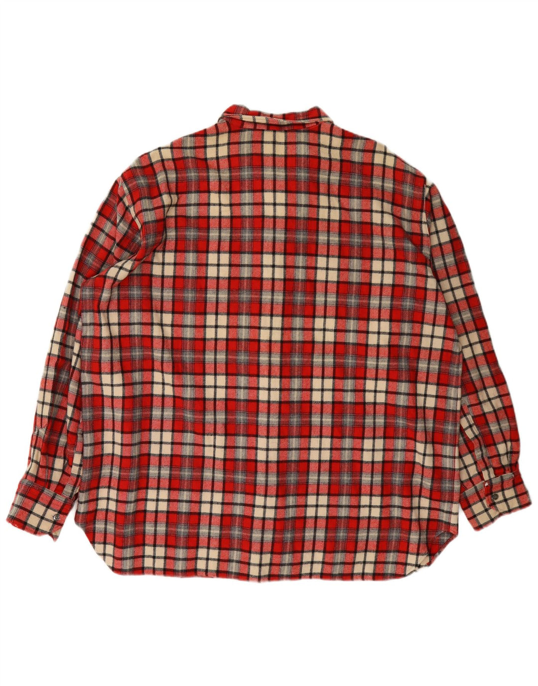 Vintage Herren Flanellhemd XL rot kariert Wolle
