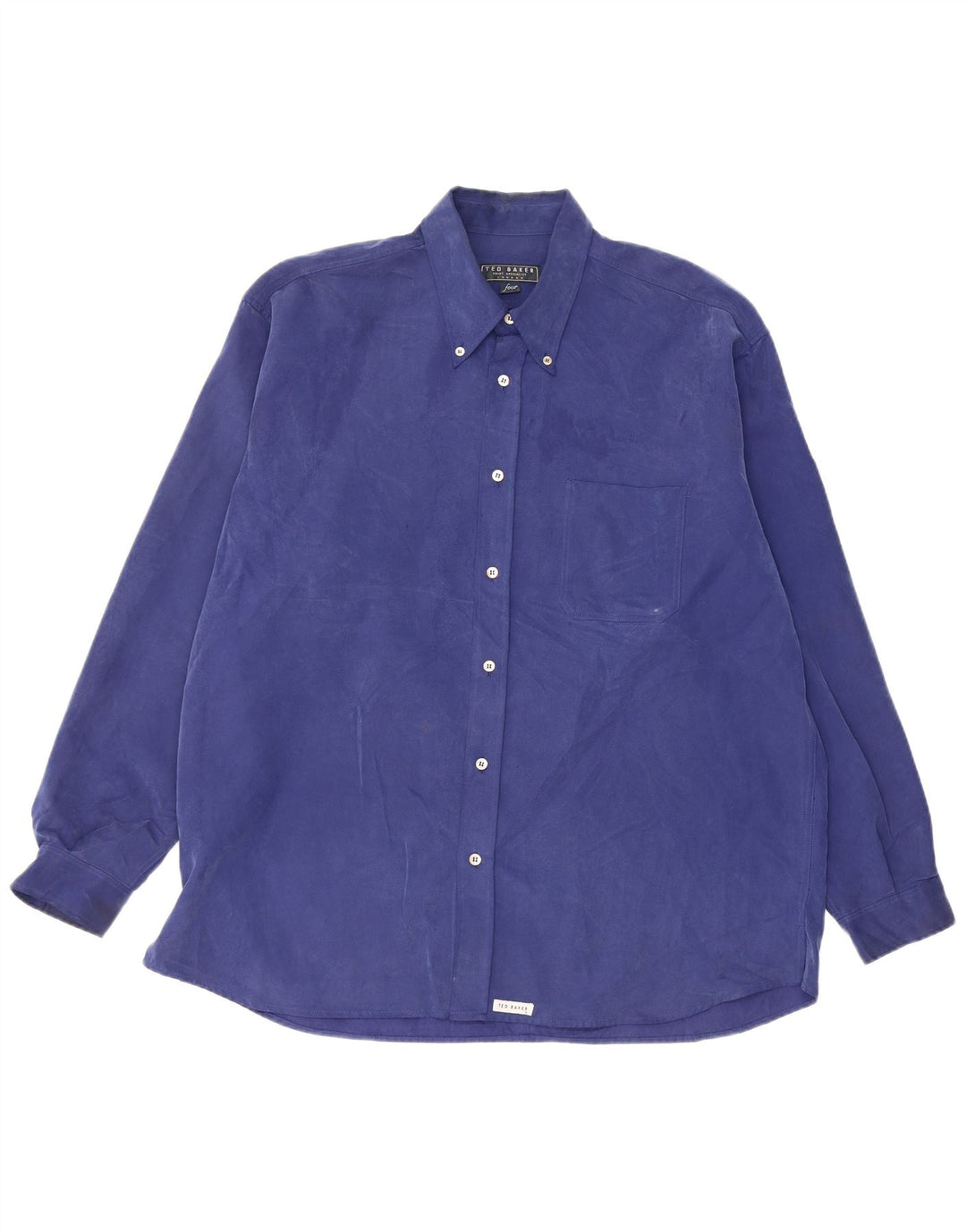 Ted Baker Herrenhemd, Größe 4, groß, blau, Polynosic