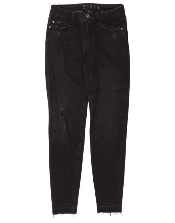 Zara Damen Z1975 Distressed Skinny Jeans EU 34 2XS W24 L26 Schwarz