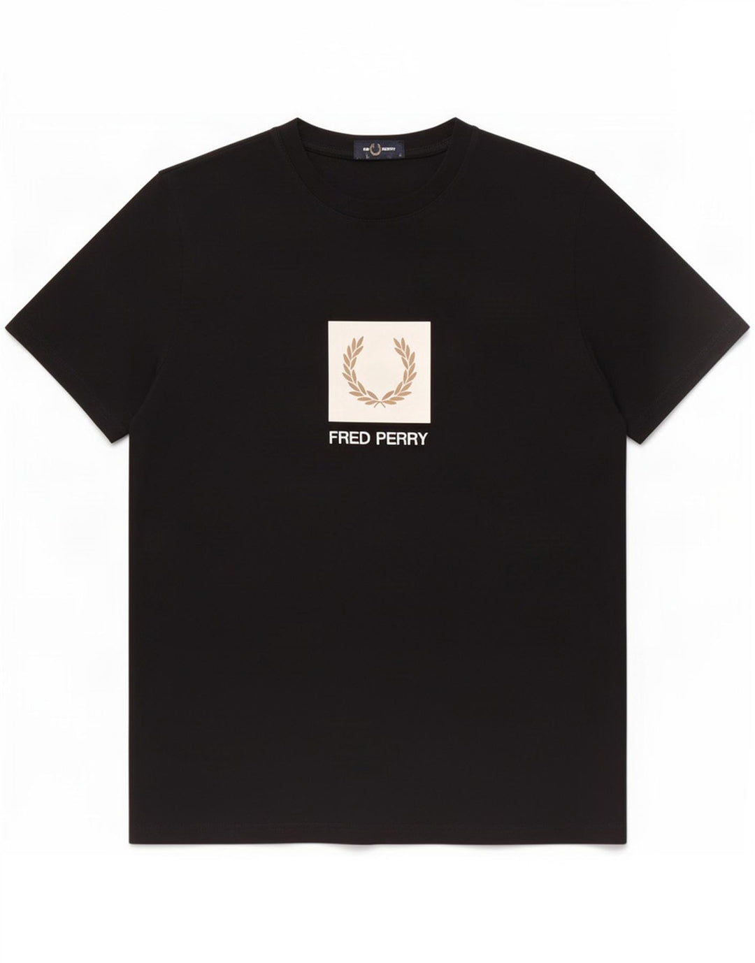 Fred Perry Herren Grafik-T-Shirt-Oberteil aus mittelschwarzer Baumwolle