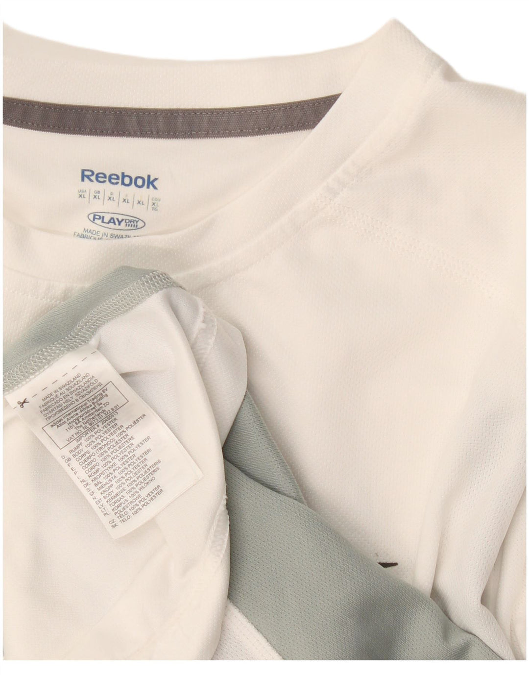 Reebok Herren Grafik T-Shirt Top XL Weiß Colourblock Polyester