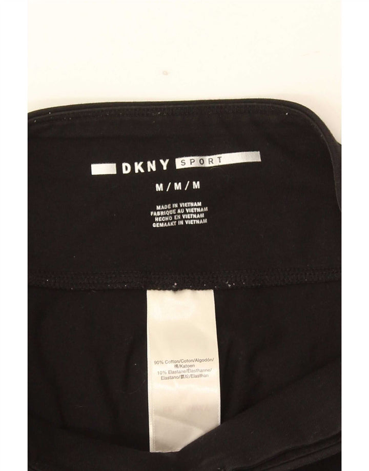 Dkny Womens Crop Graphic Leggings UK 12 Mittelschwarze Baumwolle