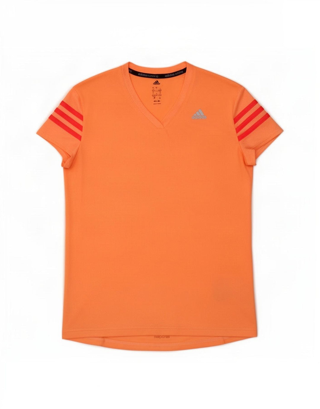 Adidas Damen Climalite T-Shirt Top UK 8/10 Small Orange Polyester