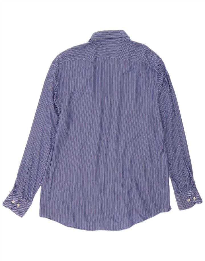 Hugo Boss Herrenhemd, Größe 40, mittelblau, gestreift, Baumwolle, klassisch