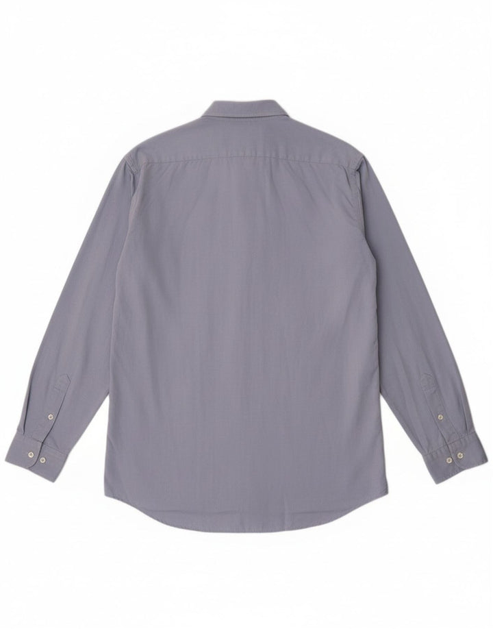 Lacoste Herrenhemd Größe 40 mittelblaue Baumwolle