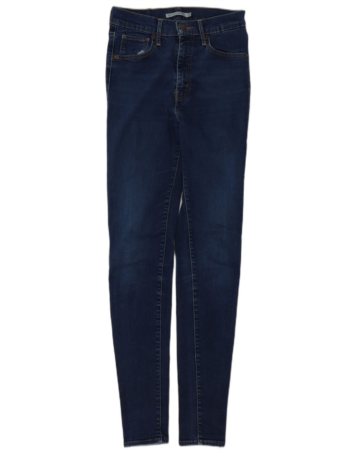 LEVI'S Damen Mile High Super Skinny Jeans W27 L32 Marineblaue Baumwolle