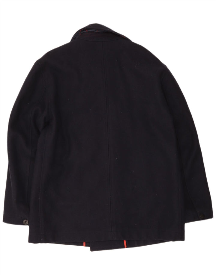 Elvstrom Herren Pea Coat UK 42 XL Marineblaue Wolle