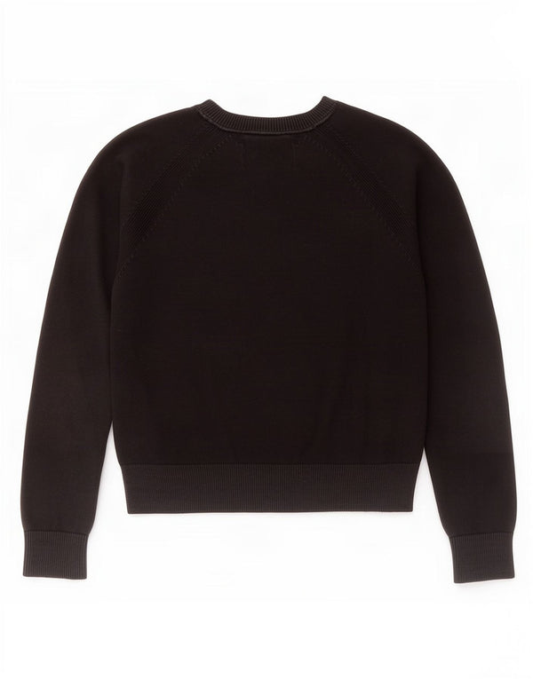 Calvin Klein Jeans Damen-Pullover mit U-Boot-Ausschnitt, Gr. 10, Schwarz