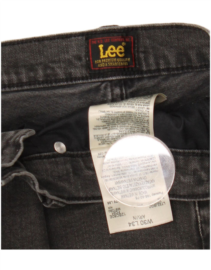 Lee Herren Arvin Slim Jeans W30 L34 Schwarze Baumwolle