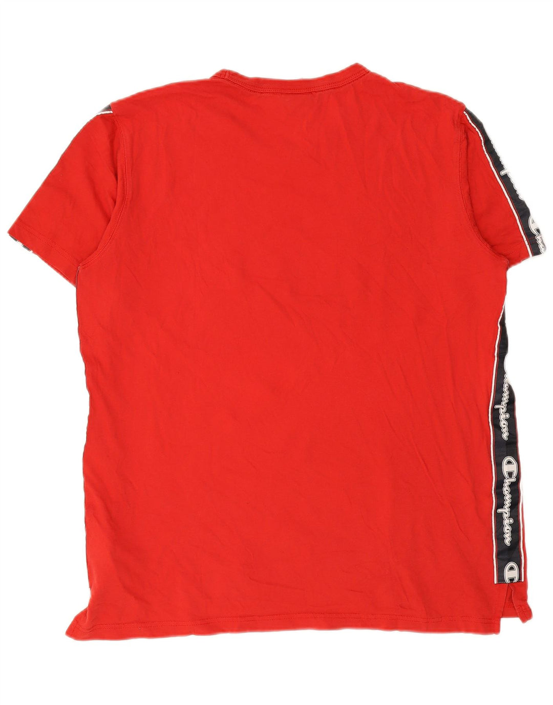CHAMPION Herren-T-Shirt mit Grafik, groß, rot, Colourblock-Baumwolle