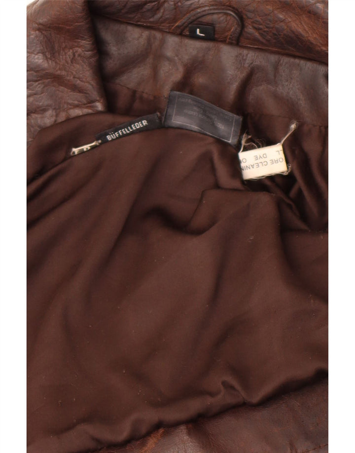 Vintage Damen Lederjacke UK 14 Großes braunes Leder