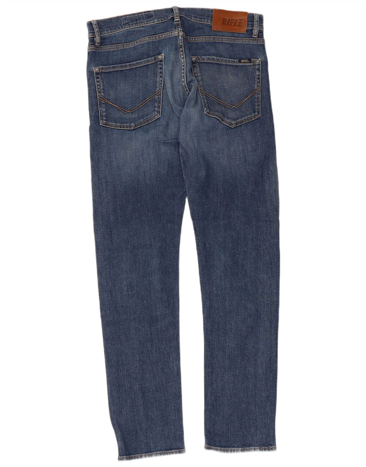 Rifle Damen Straight Jeans W34 L35 Blaue Baumwolle