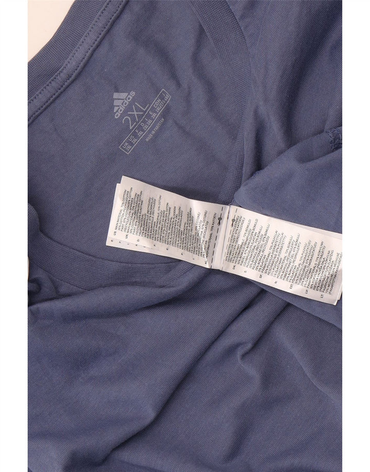 ADIDAS Herren T-Shirt Top 2XL Blau Baumwolle