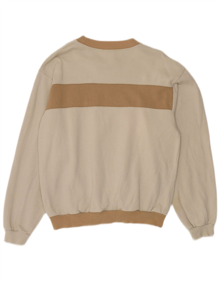 PUMA Herren-Sweatshirt-Pullover, groß, weiße Colourblock-Baumwolle