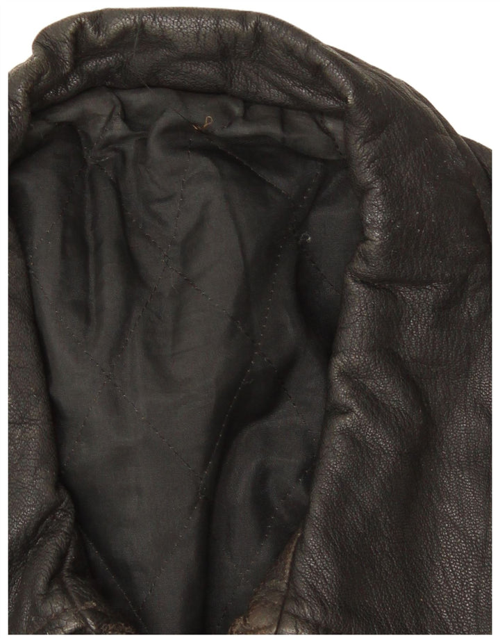 Vintage Herren Lederjacke UK 40 Großes schwarzes Leder