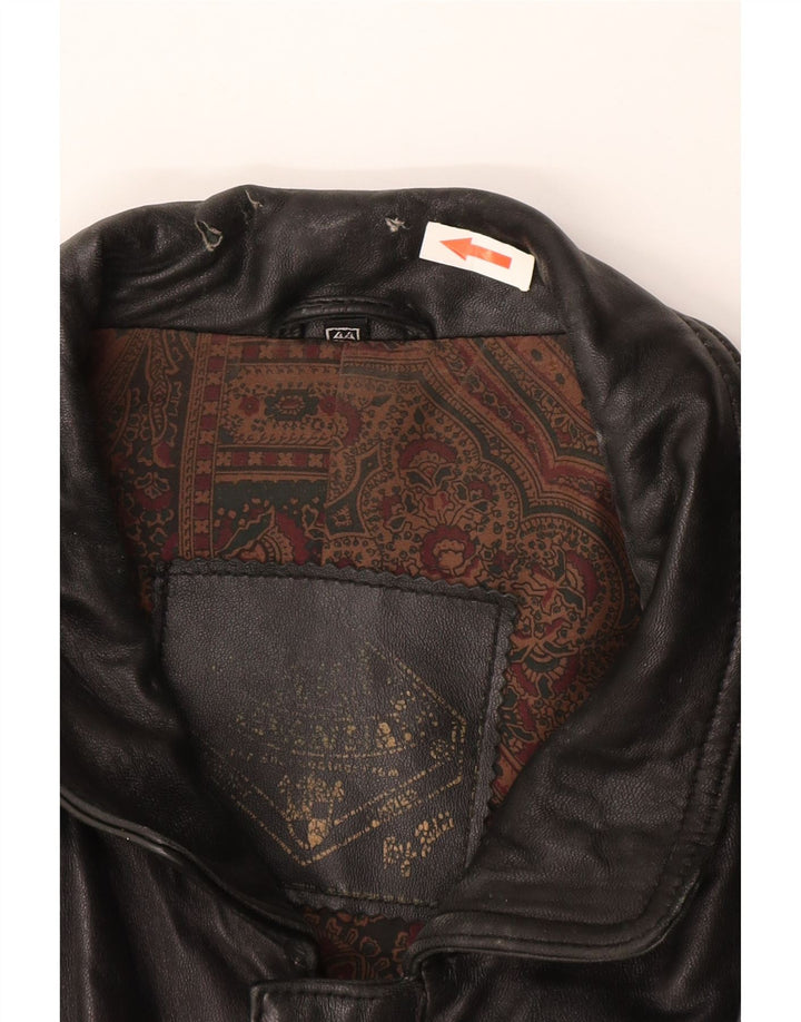 Vintage Herren Lederjacke UK 44 2XL Schwarzes Leder