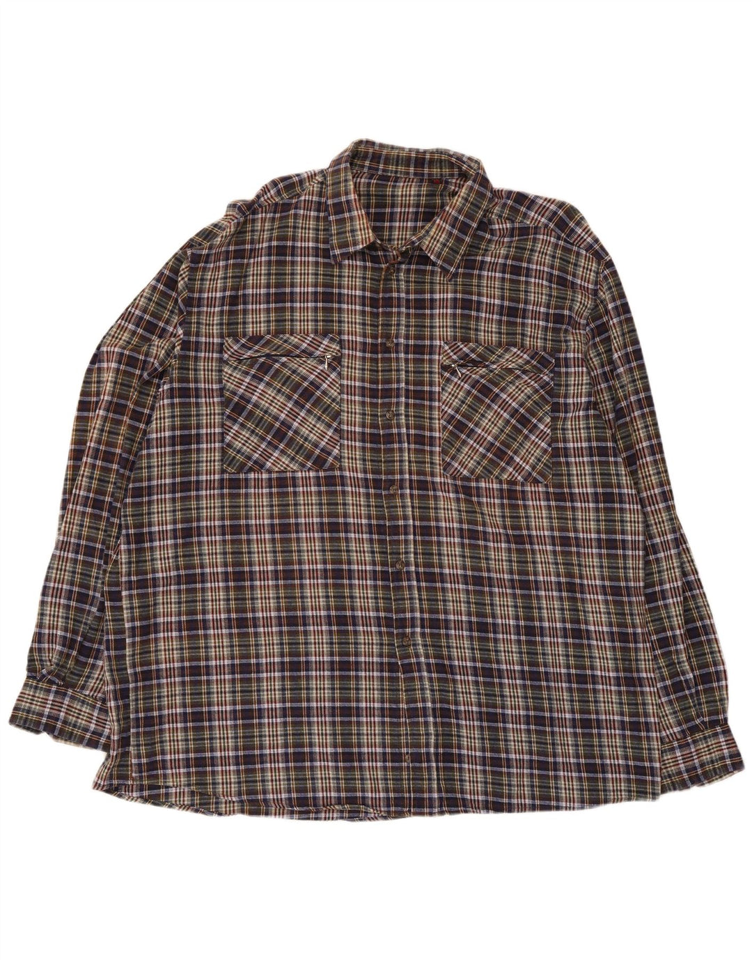European Project Herren-Flanellhemd mit normaler Passform, 2XL, mehrfarbig, kariert