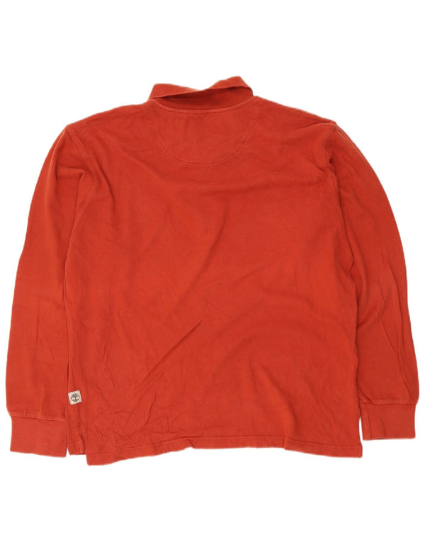 Timberland Herren Langarm-Poloshirt, große orange Baumwolle