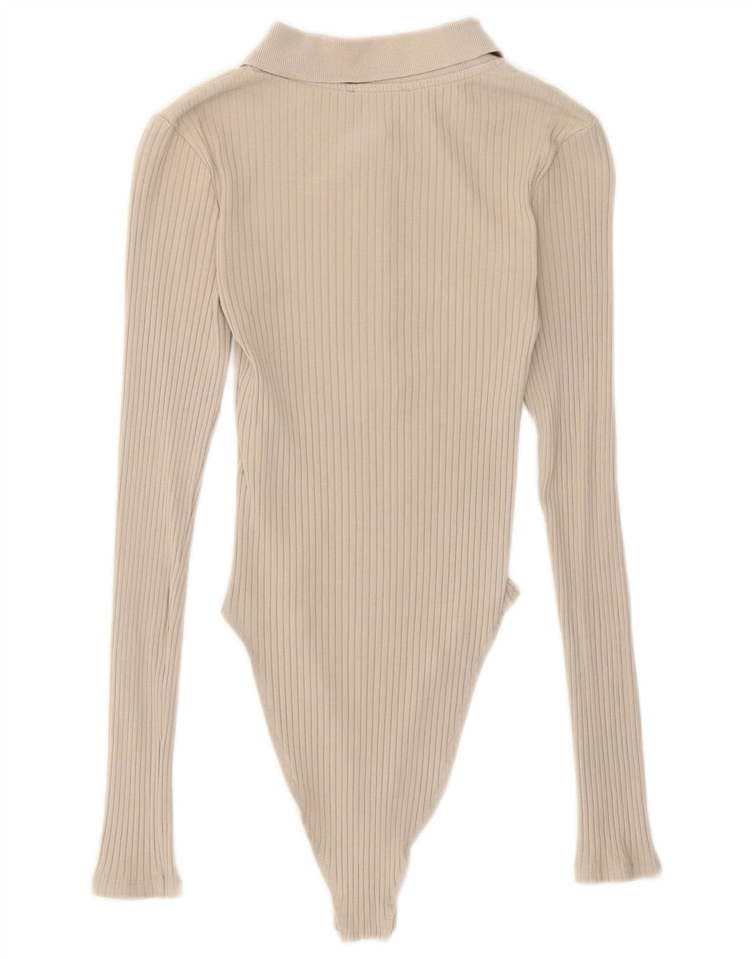 Langärmliger Damen-Body von Zara, Größe S, Beige, Baumwolle