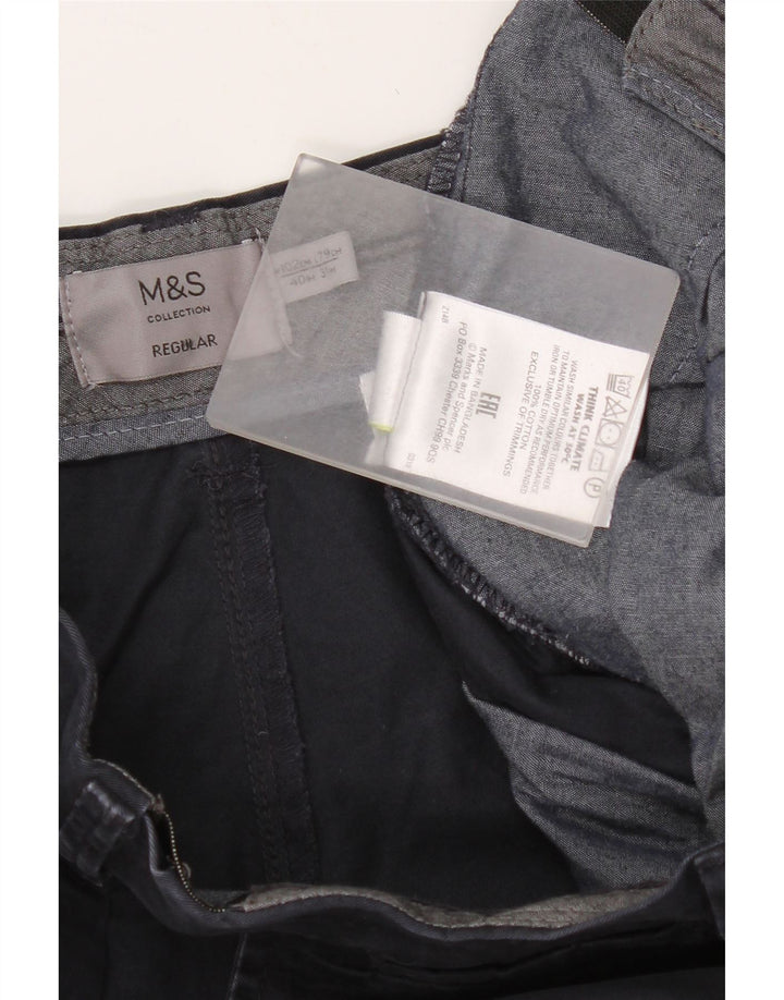 Marks & Spencer Herren-Chinohose, normal, W40, L31, Marineblau, Baumwolle